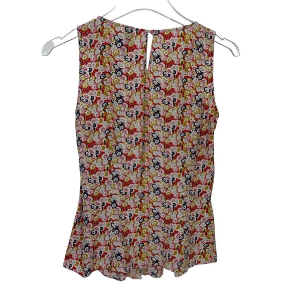 Anthropologie Sine Silk Ruffle Front Sleeveless Blouse Size 2 - Picture 2 of 9